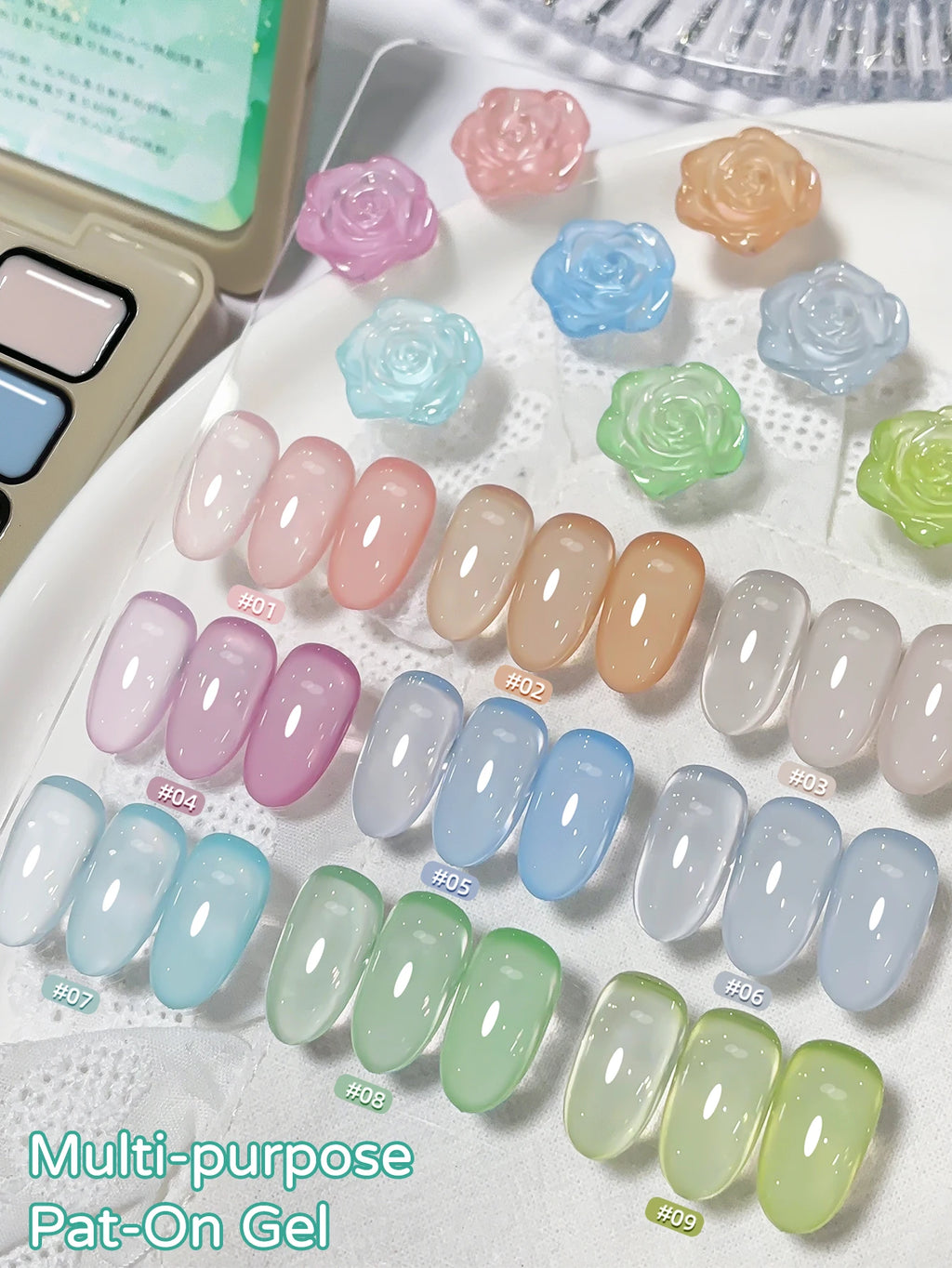 9-colors Patting Glue Smudge Canned High Saturation Popular Semi-Solid Nail Polish Glue Nail Salon For Manicure Diy